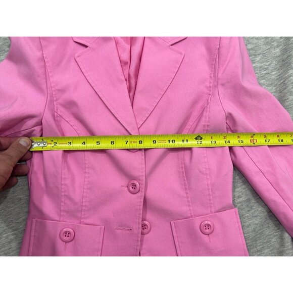 Tobias Blazer Jacket Women's Size 2 Slim Fit Three Button Front Pockets Pink - Picture 8 of 9